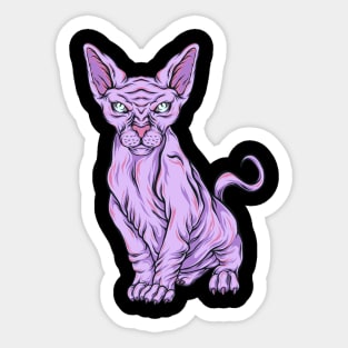 Pastel Goth Sphynx Cat Breeders - Kitty Vaporwave Sticker
